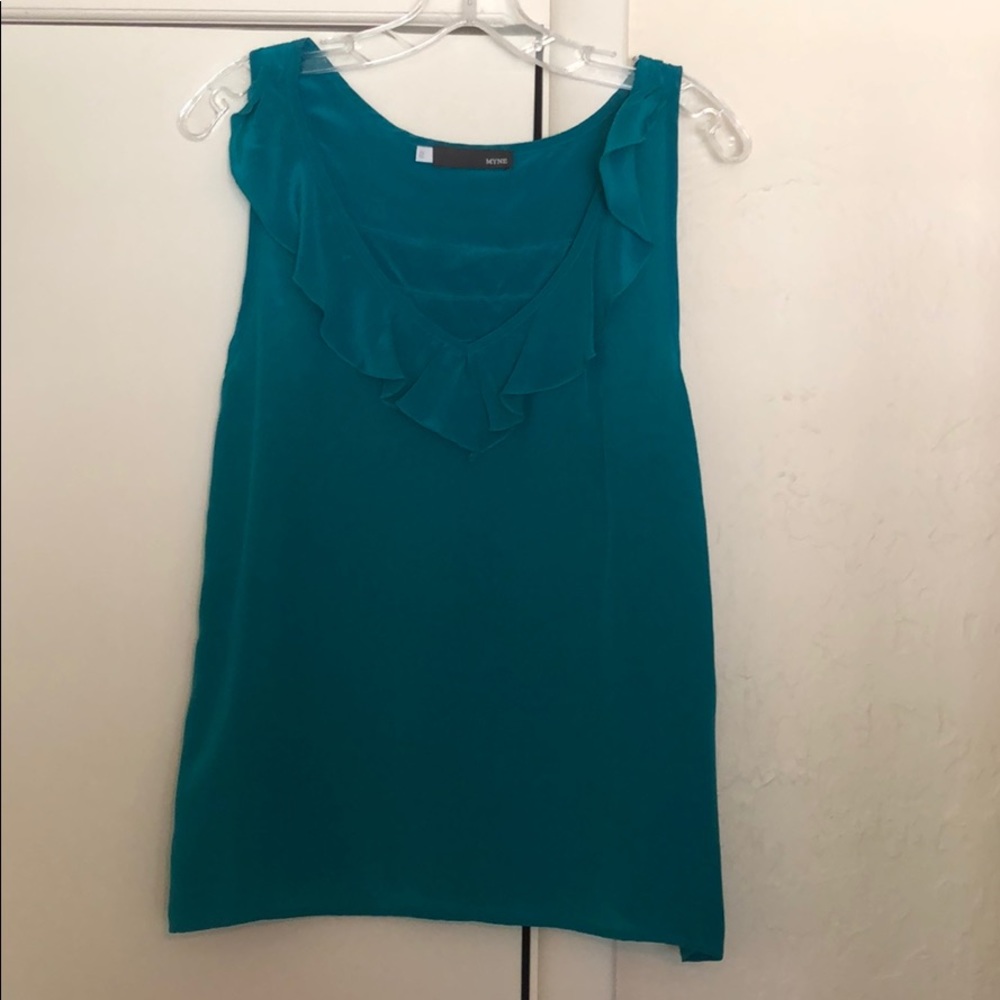 Myne, Silk Tank with Ruffle Detailing